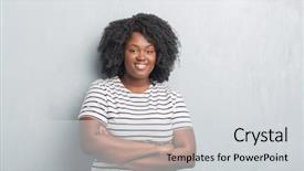  Presentation with african american - Cool new slides with young african american plus size backdrop and a light gray colored foreground