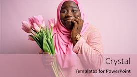  Presentation with scandal - Beautiful presentation theme featuring young-african-american-plus-size backdrop and a coral colored foreground