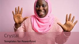 Presentation with hijab - Slides featuring young-african-american-plus-size background and a coral colored foreground