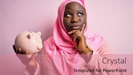  Presentation with african american woman question - Beautiful theme featuring young-african-american-plus-size backdrop and a coral colored foreground