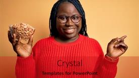  Presentation with peanuts - Slide deck having young-african-american-plus-size background and a crimson colored foreground