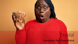  Presentation with peanuts - Audience pleasing presentation design consisting of young-african-american-plus-size backdrop and a crimson colored foreground
