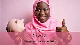  Presentation with woman muslim - Colorful presentation design enhanced with young-african-american-plus-size backdrop and a coral colored foreground