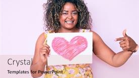  Presentation with american heart - Cool new PPT layouts with young-african-american-plus-size backdrop and a coral colored foreground