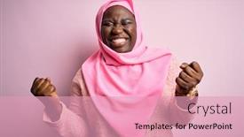  Presentation with woman muslim - PPT layouts with young-african-american-plus-size background and a coral colored foreground