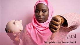  Presentation with woman muslim - Amazing slide set having young-african-american-plus-size backdrop and a coral colored foreground