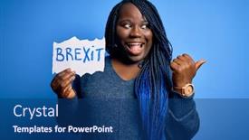  Presentation with brexit - PPT theme enhanced with young-african-american-plus-size background and a ocean colored foreground