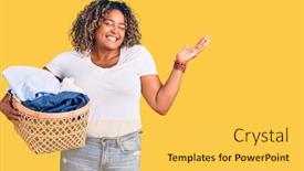  Presentation with hands holding - Slide set having young-african-american-plus-size background and a yellow colored foreground