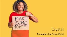  Presentation with african - Slide deck featuring young-african-american-plus-size background and a yellow colored foreground