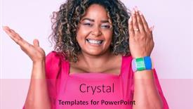  Presentation with engagement - Amazing PPT theme having young-african-american-plus-size backdrop and a coral colored foreground