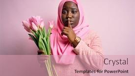  Presentation with hijab - Cool new theme with young-african-american-plus-size backdrop and a coral colored foreground