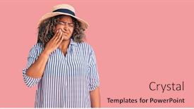  Presentation with african american dental - Colorful presentation design enhanced with young-african-american-plus-size backdrop and a coral colored foreground