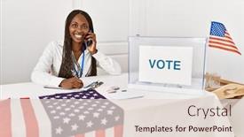  Presentation with party - Presentation featuring young-african-american-politic-party background and a lemonade colored foreground