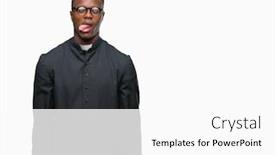  Presentation with emotion - Beautiful presentation theme featuring young-african-american-priest-man backdrop and a white colored foreground