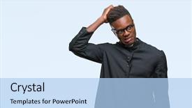 Presentation with colonoscopy african american patient - Beautiful PPT layouts featuring young african american priest man backdrop and a light blue colored foreground