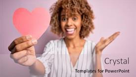  Presentation with american heart - Amazing slide set having young-african-american-romantic-woman backdrop and a lemonade colored foreground