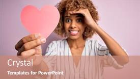  Presentation with curly hair - Beautiful PPT layouts featuring young-african-american-romantic-woman backdrop and a coral colored foreground