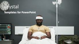  Presentation with hospital bed - Presentation design consisting of young-african-american-soldier background and a  colored foreground