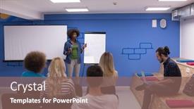  Presentation with african american meeting - Beautiful slides featuring young african american speaker seminar corporate business meeting concept backdrop and a violet colored foreground