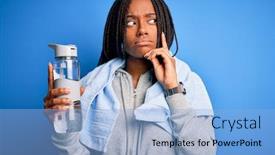  Presentation with water sports - Presentation with young-african-american-sports-woman background and a light blue colored foreground