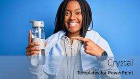  Presentation with water sports - Amazing theme having young-african-american-sports-woman backdrop and a light blue colored foreground