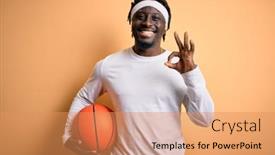  Presentation with populations african american - Presentation theme enhanced with young-african-american-sportsman-doing background and a coral colored foreground