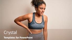  Presentation with backache - Slide set with young-african-american-sportswoman-doing background and a coral colored foreground