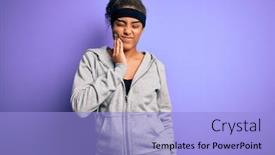  Presentation with african american dental - Presentation design enhanced with young-african-american-sportswoman-doing background and a light blue colored foreground