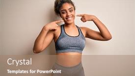  Presentation with african american dental - Beautiful PPT theme featuring young-african-american-sportswoman-doing backdrop and a coral colored foreground