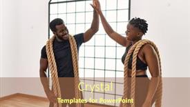  Presentation with young happy couple - PPT theme having young-african-american-sporty-couple background and a coral colored foreground