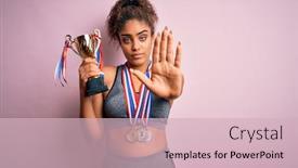  Presentation with sport - Colorful PPT theme enhanced with young-african-american-sporty-girl backdrop and a soft green colored foreground