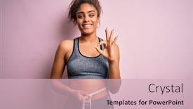  Presentation with tape measure - Presentation theme featuring young-african-american-sporty-girl background and a soft green colored foreground