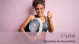  Presentation with sporty - Presentation enhanced with young-african-american-sporty-woman background and a soft green colored foreground