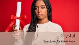  Presentation with american university - Beautiful presentation theme featuring young-african-american-student-girl backdrop and a soft green colored foreground