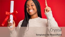  Presentation with happy young student girl holding - Cool new slide set with young-african-american-student-girl backdrop and a coral colored foreground