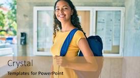  Presentation with american university - Cool new PPT layouts with young-african-american-student-girl backdrop and a yellow colored foreground