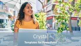  Presentation with african american girl power business - Colorful presentation enhanced with young-african-american-student-girl backdrop and a light blue colored foreground