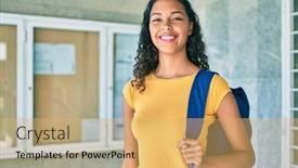  Presentation with american university - Presentation featuring young-african-american-student-girl background and a yellow colored foreground