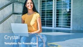  Presentation with american university - Audience pleasing slide set consisting of young-african-american-student-girl backdrop and a teal colored foreground