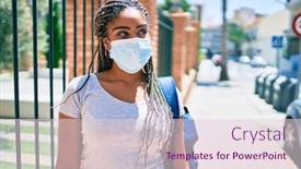  Presentation with american university - Presentation with young-african-american-student-woma background and a lemonade colored foreground