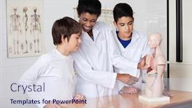  Presentation with african american students - Cool new presentation with young-african-american-teacher-analyzing backdrop and a sky blue colored foreground