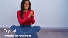  Presentation with proud american - Presentation design consisting of young-african-american-with-braids background and a ocean colored foreground