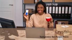  Presentation with sweetener - Slide set having young-african-american-with-braids background and a coral colored foreground