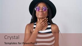  Presentation with sore throat - Slides with young-african-american-with-braids background and a coral colored foreground