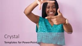  Presentation with frame pink - Slides enhanced with young-african-american-with-braids background and a lemonade colored foreground