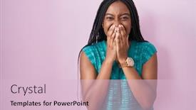  Presentation with scandal - Presentation theme featuring young-african-american-with-braids background and a lemonade colored foreground