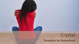  Presentation with home care - PPT theme enhanced with young-african-american-with-braids background and a coral colored foreground