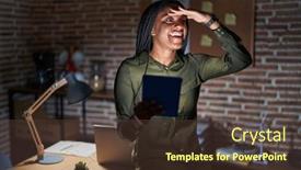  Presentation with far away - Theme featuring young-african-american-with-braids background and a tawny brown colored foreground
