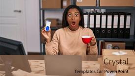  Presentation with sweetener - Slides featuring young-african-american-with-braids background and a coral colored foreground
