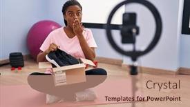  Presentation with recording - Presentation theme enhanced with young-african-american-with-braids background and a coral colored foreground